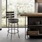 Armen Living Natya Swivel Counter or Bar Stool in Mocha Finish with Brown Faux Leather 840254333673 - alternate 9